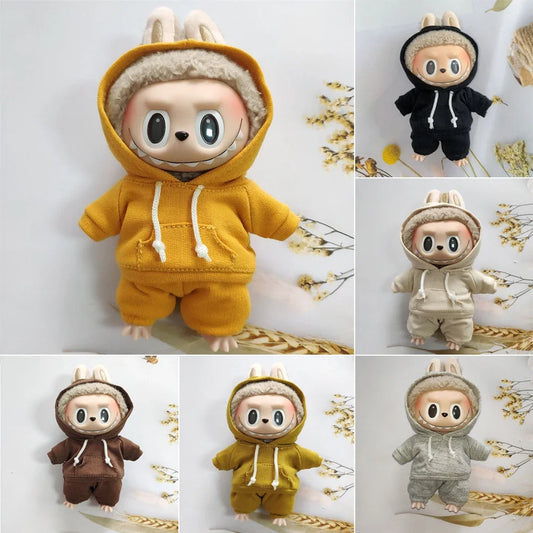 Sporty Hooded Ensemble - for Labubu Accessories for 15/17cm Dolls with Moisture-Wicking Fabric
