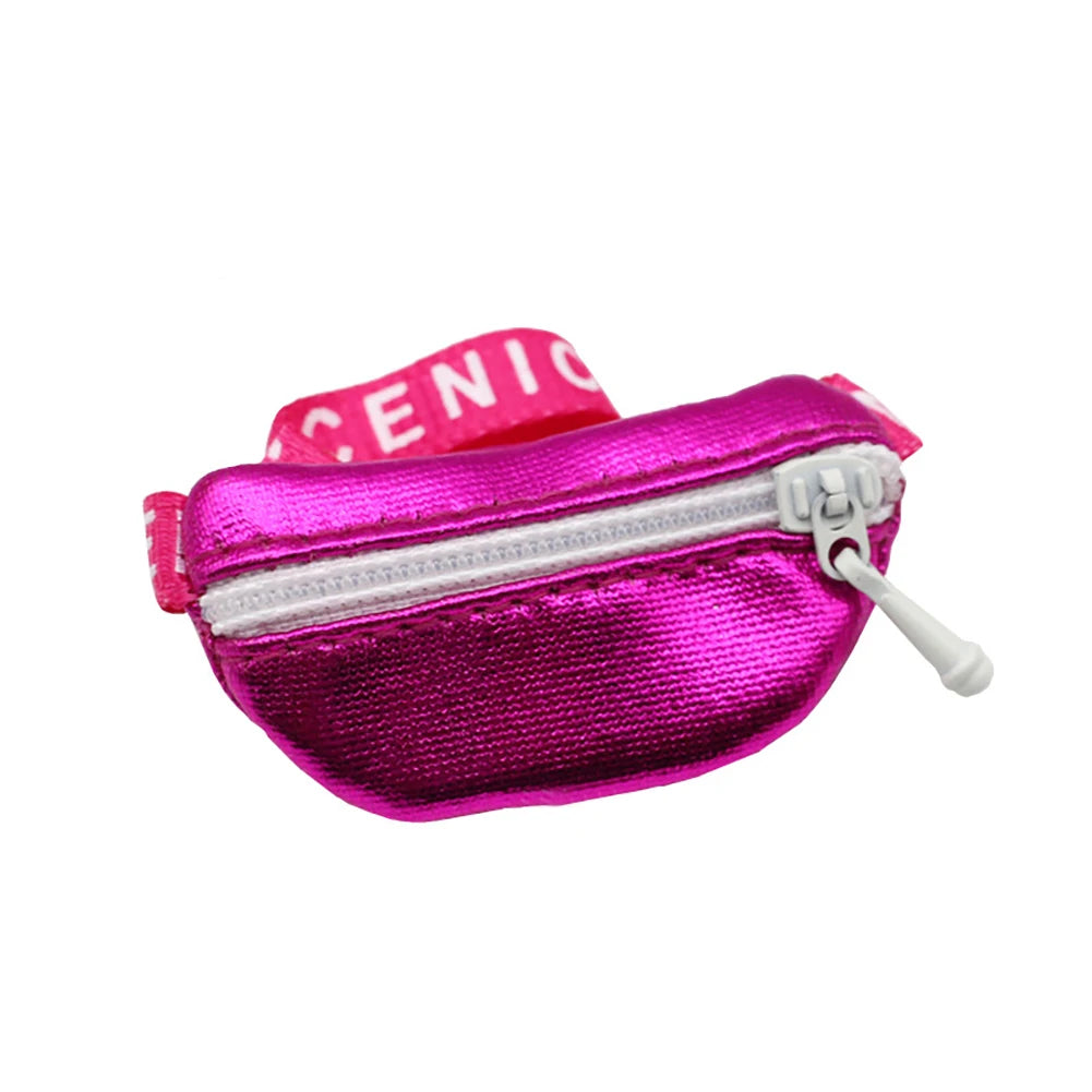 Doll Bag for 17cm Labubu BJD Plush Doll & 1/12 BJD PU Crossbody Bag Doll Accessories Mini Clothes