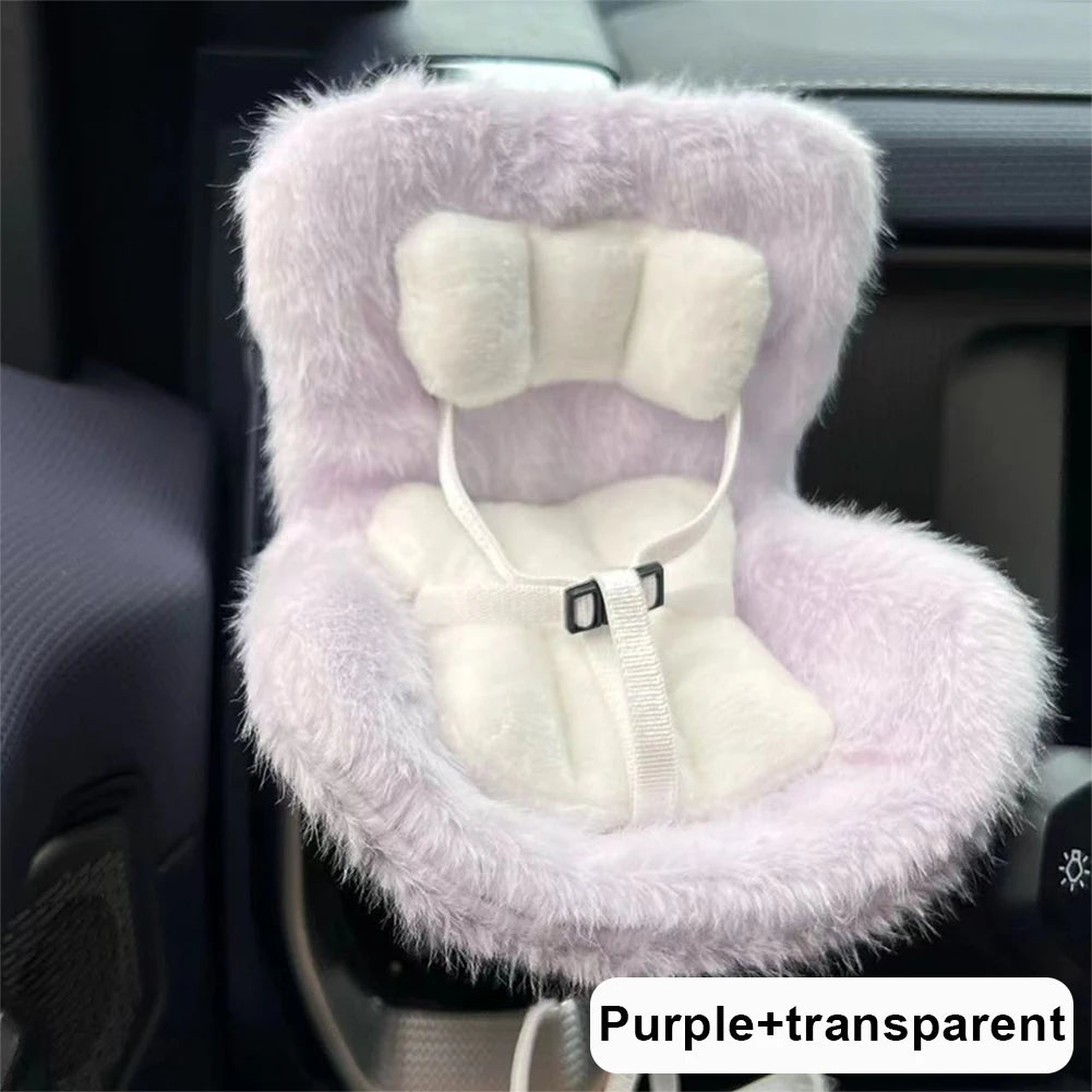 For 17cm Labubu Plush Car Seat Safety Seat with Air Vent Ornament Doll Accessories for Labubu Have A Seat Cartoon Chair Model