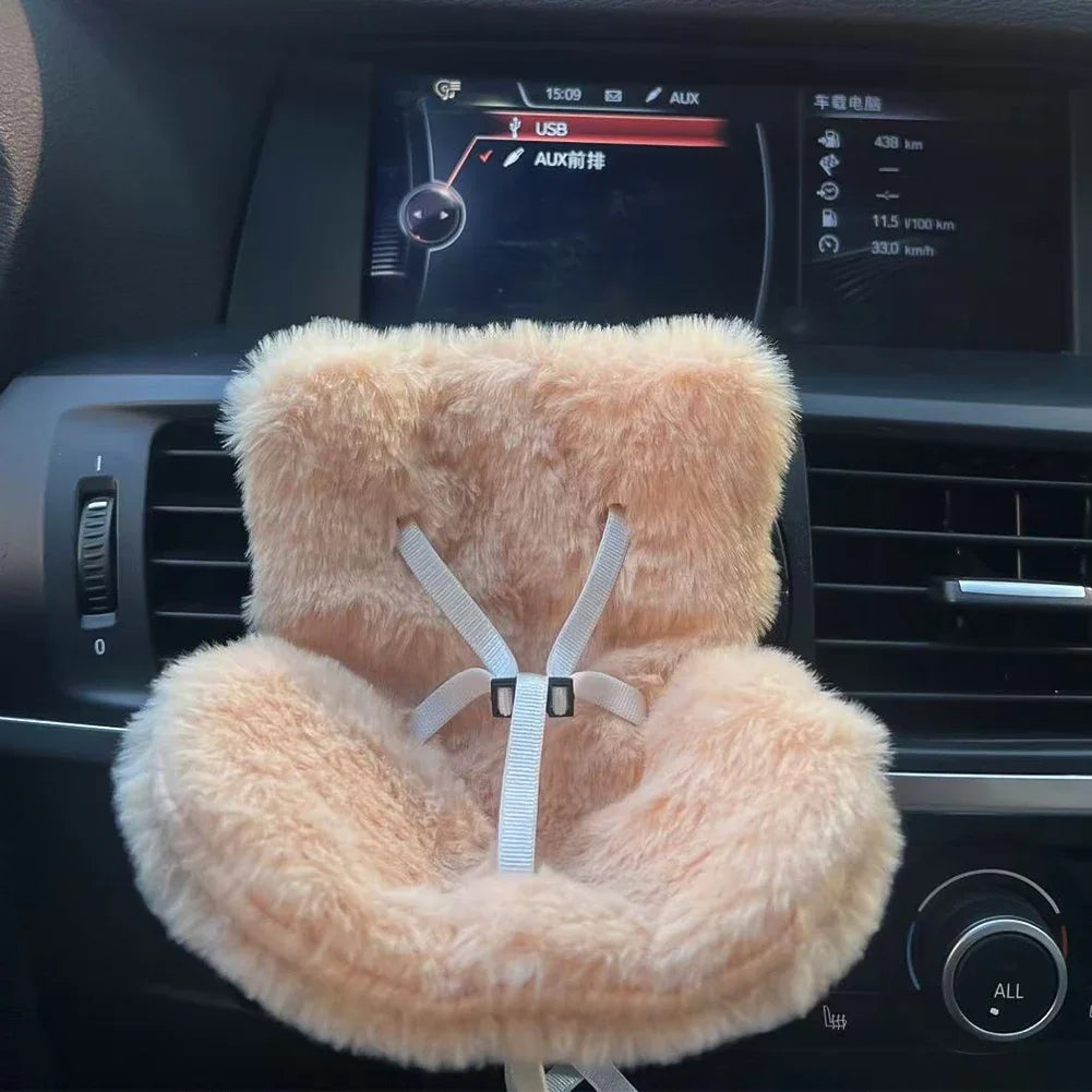 For 17cm Labubu Plush Car Seat Safety Seat with Air Vent Ornament Doll Accessories for Labubu Have A Seat Cartoon Chair Model
