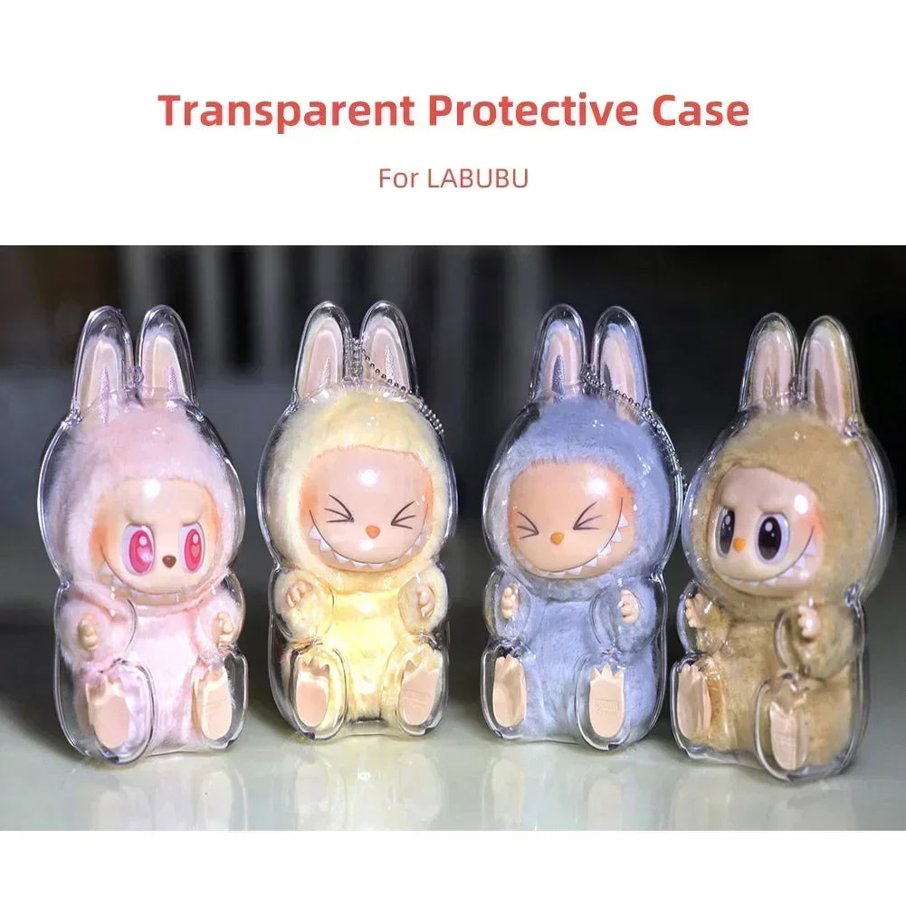 1Pc Protective Acrylic Storage Case for Plush Dolls Display Bag for Labubu V1 V2