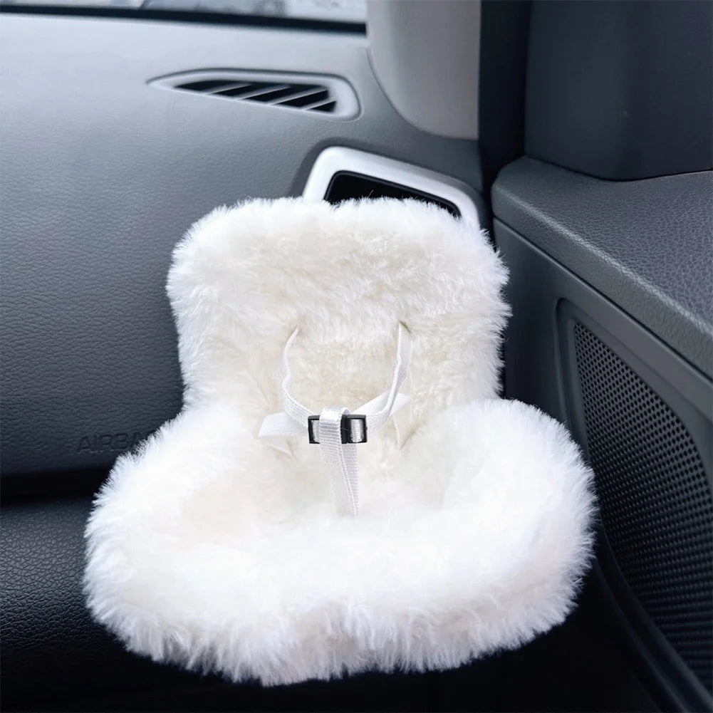 For 17cm Labubu Plush Car Seat Safety Seat with Air Vent Ornament Doll Accessories for Labubu Have A Seat Cartoon Chair Model