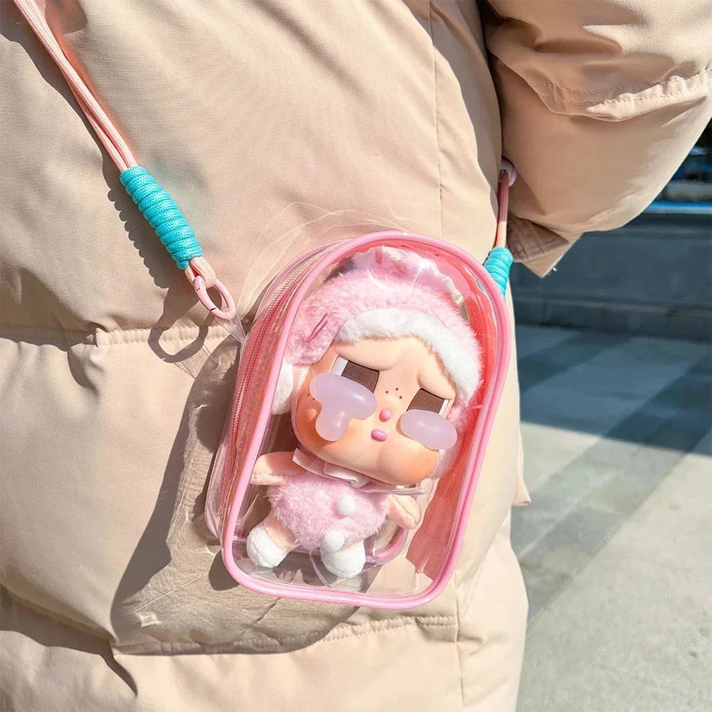 For Labubu Dolls Outfit Crossbody Pain Bag for 15cm Crybaby Cotton Doll Storage Bag Dolls Display Bag Dolls Accessories