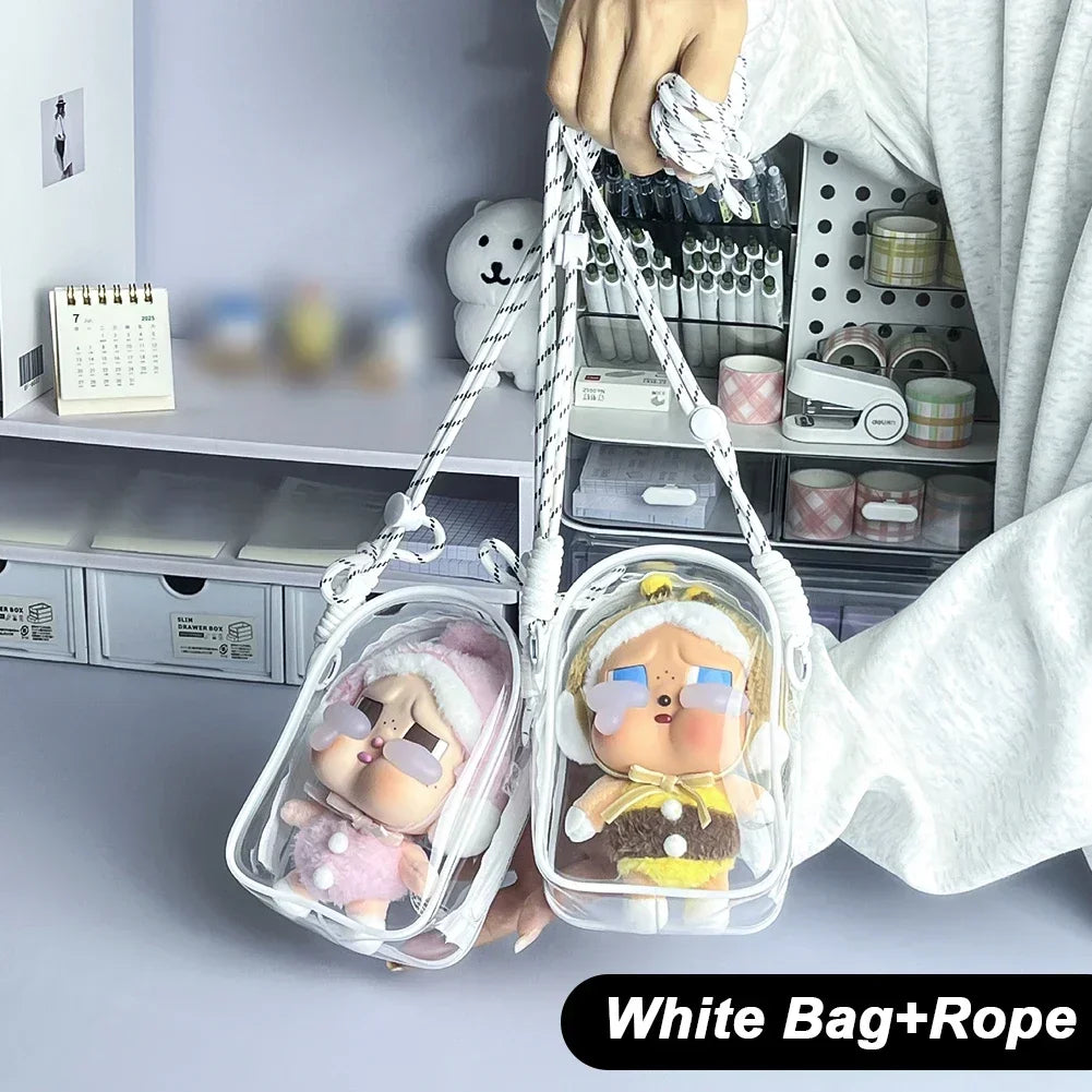 For Labubu Dolls Outfit Crossbody Pain Bag for 15cm Crybaby Cotton Doll Storage Bag Dolls Display Bag Dolls Accessories