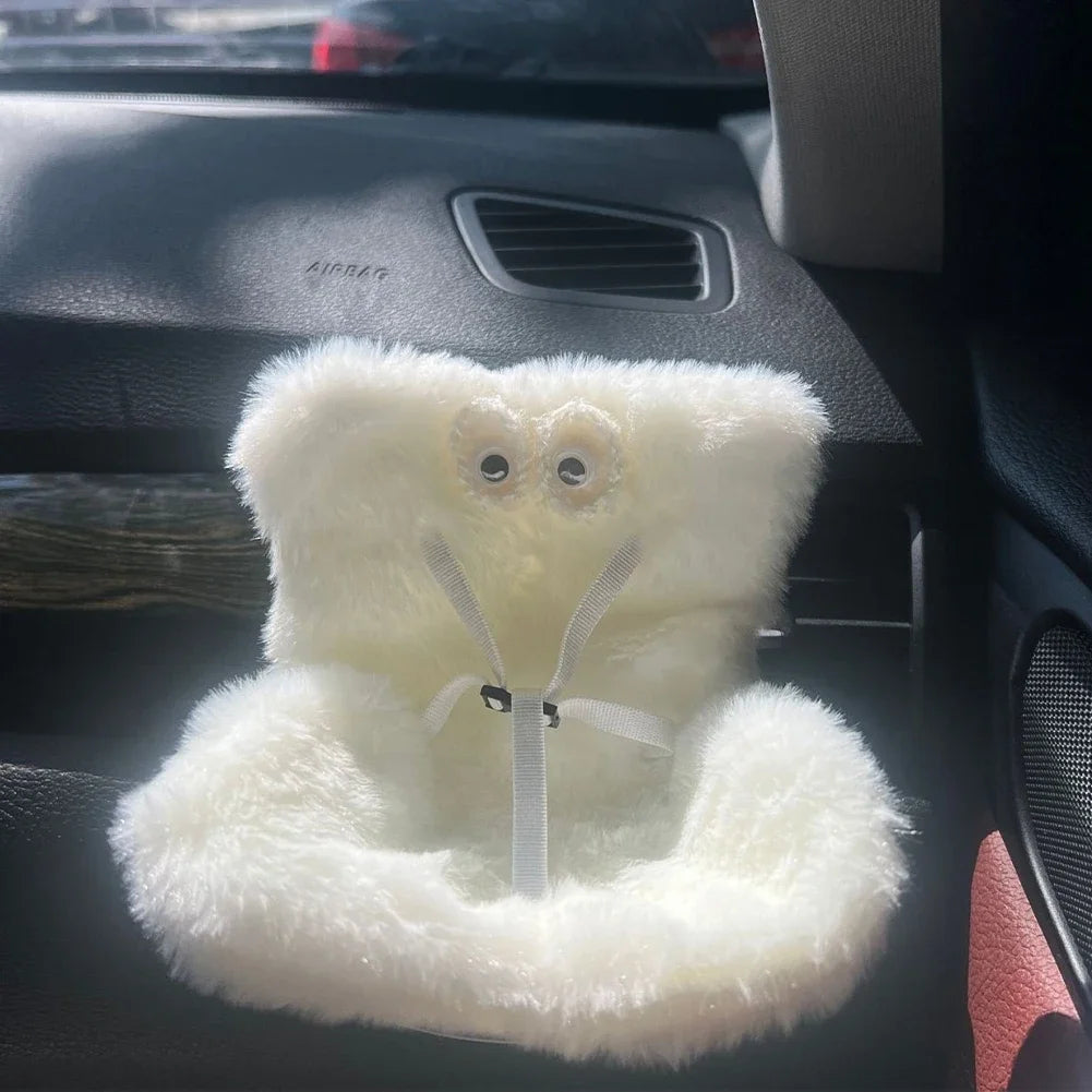 For 17cm Labubu Plush Car Seat Safety Seat with Air Vent Ornament Doll Accessories for Labubu Have A Seat Cartoon Chair Model