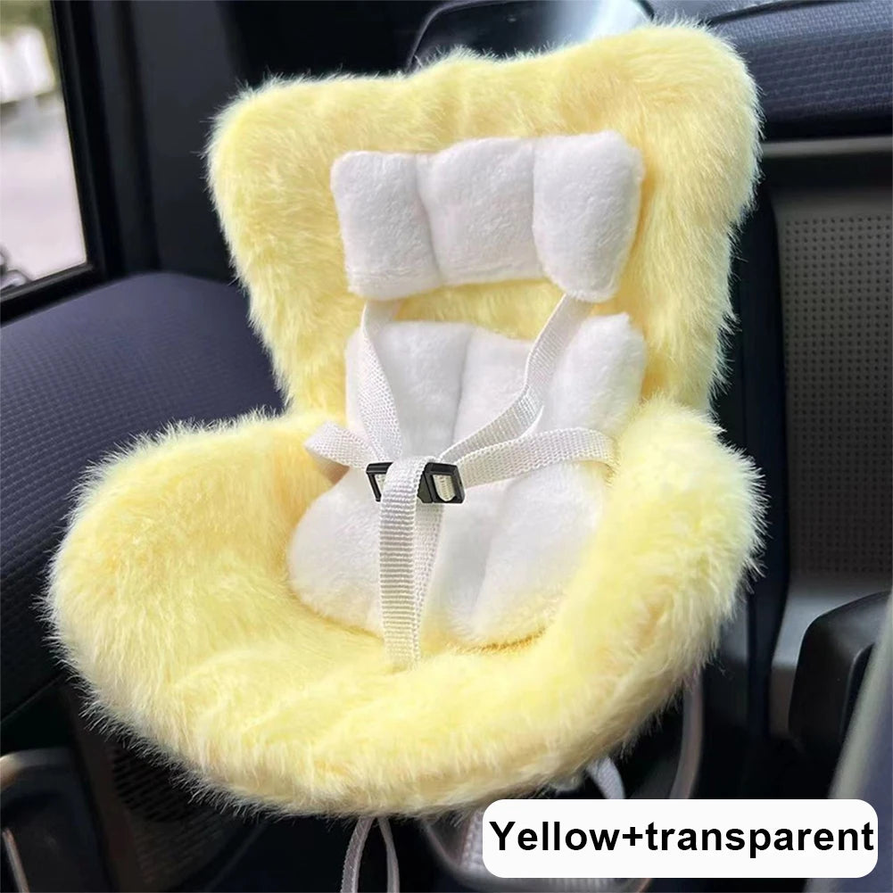 For 17cm Labubu Plush Car Seat Safety Seat with Air Vent Ornament Doll Accessories for Labubu Have A Seat Cartoon Chair Model