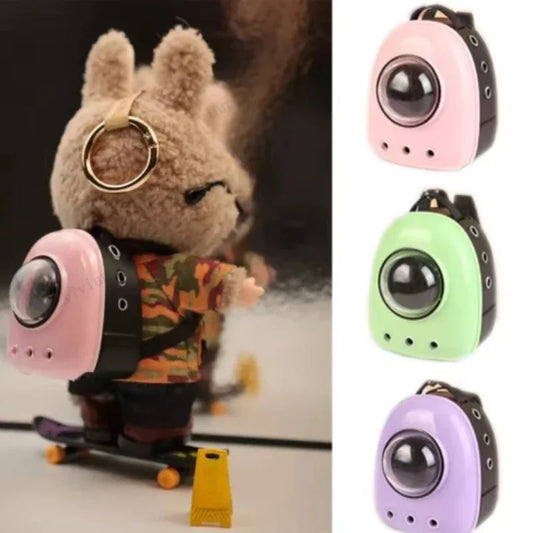 For 17cm Labubu Outfits 1:12 Doll House Simulation Mini Pet Cat Space Backpack Scene Ornament Dolls Accessories DIY Doll Toys