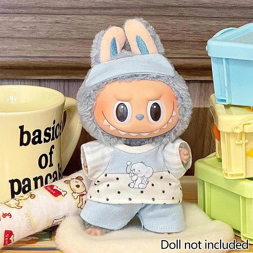 Lovely Jumpsuit Clothing Mini Plush Doll'S Clothes Outfit Accessories For 17cm Korea Kpop Exo Labubu Idol Dolls DIY Kids Gift
