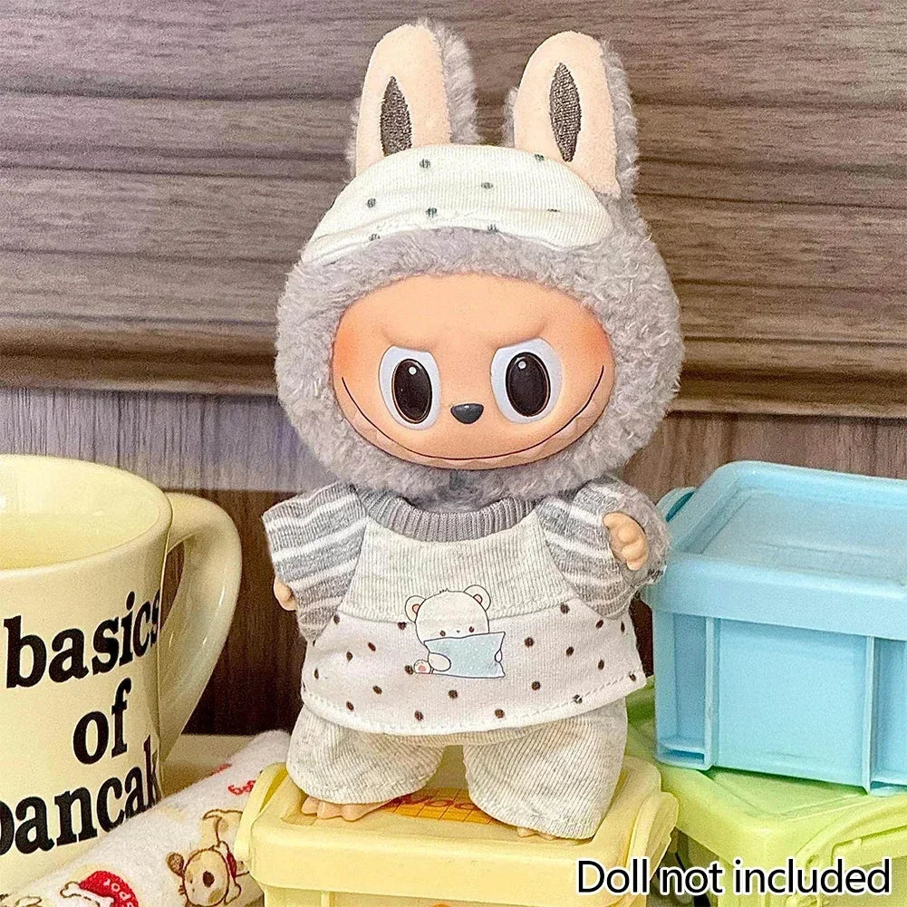 Lovely Jumpsuit Clothing Mini Plush Doll'S Clothes Outfit Accessories For 17cm Korea Kpop Exo Labubu Idol Dolls DIY Kids Gift
