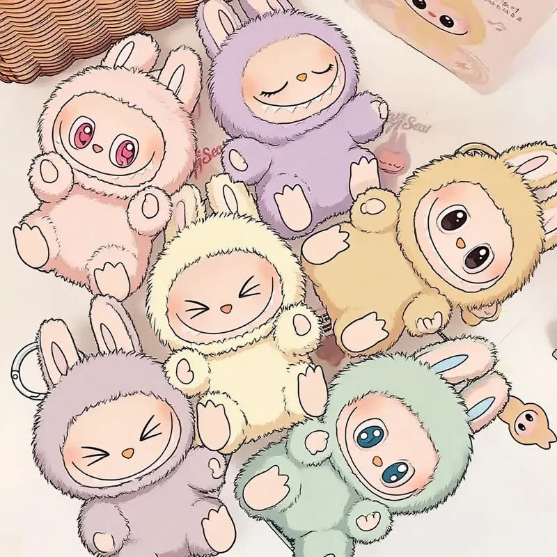 Rabbu Second Generation Vinyl Doll Beautiful Key Box Blind Rabbu Sitting Doll Party Christmas Gift Key Children's Toys.