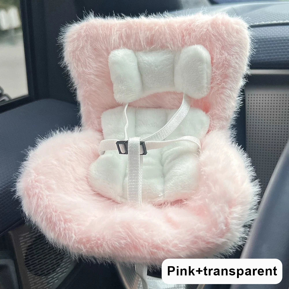 For 17cm Labubu Plush Car Seat Safety Seat with Air Vent Ornament Doll Accessories for Labubu Have A Seat Cartoon Chair Model
