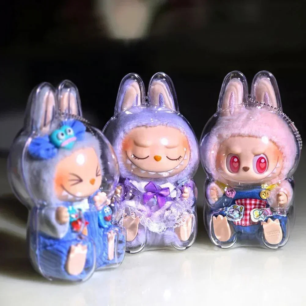 1Pc Protective Acrylic Storage Case for Plush Dolls Display Bag for Labubu V1 V2