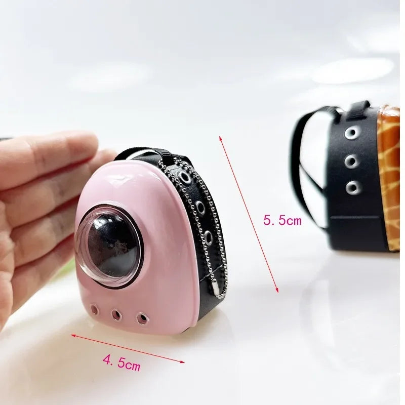 For 17cm Labubu Outfits 1:12 Doll House Simulation Mini Pet Cat Space Backpack Scene Ornament Dolls Accessories DIY Doll Toys