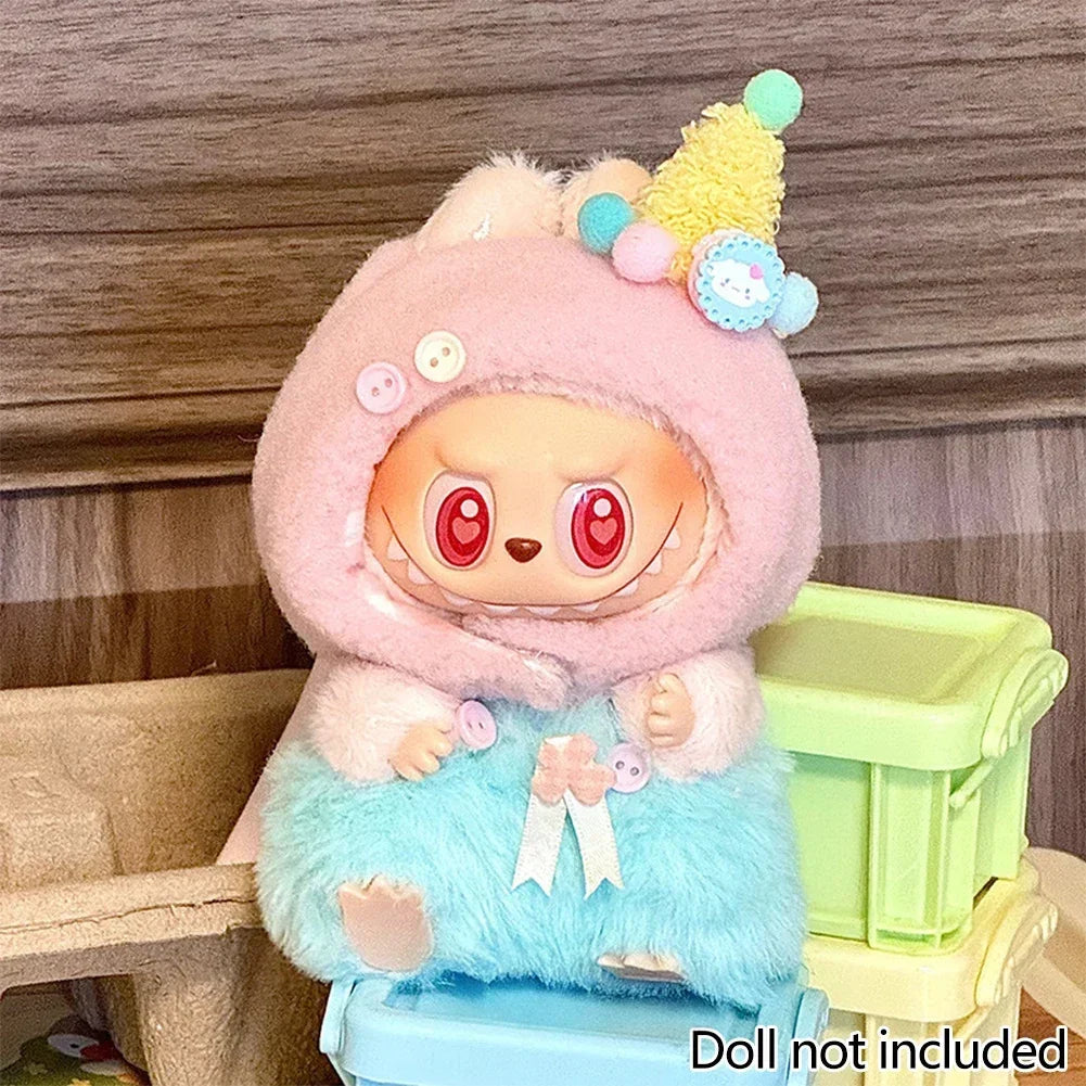 Lovely Jumpsuit Clothing Mini Plush Doll'S Clothes Outfit Accessories For 17cm Korea Kpop Exo Labubu Idol Dolls DIY Kids Gift