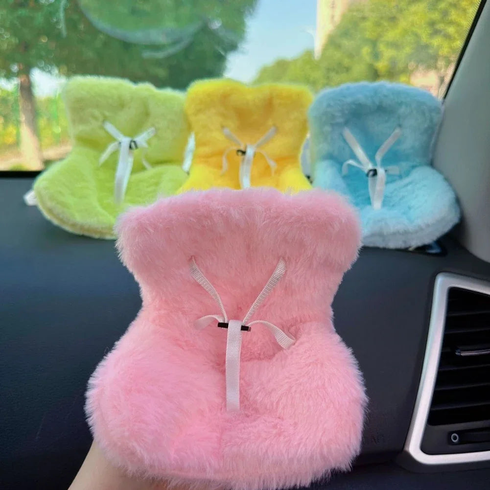 For 17cm Labubu Plush Car Seat Safety Seat with Air Vent Ornament Doll Accessories for Labubu Have A Seat Cartoon Chair Model
