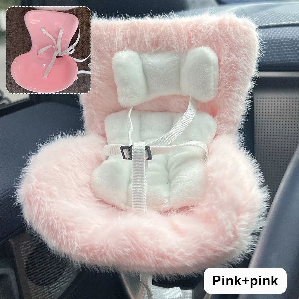 For 17cm Labubu Plush Car Seat Safety Seat with Air Vent Ornament Doll Accessories for Labubu Have A Seat Cartoon Chair Model