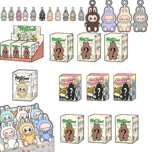 Rabbu Second Generation Vinyl Doll Beautiful Key Box Blind Rabbu Sitting Doll Party Christmas Gift Key Children's Toys.